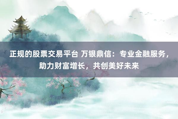 正规的股票交易平台 万银鼎信：专业金融服务，助力财富增长，共创美好未来