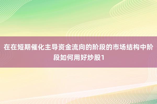 在在短期催化主导资金流向的阶段的市场结构中阶段如何用好炒股1